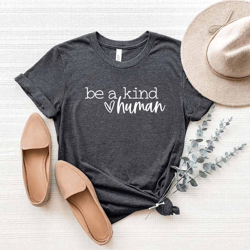 Be A Kind Human (Heart) - Bella+Canvas Tee