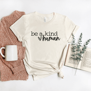 Be A Kind Human (Heart) - Bella+Canvas Tee