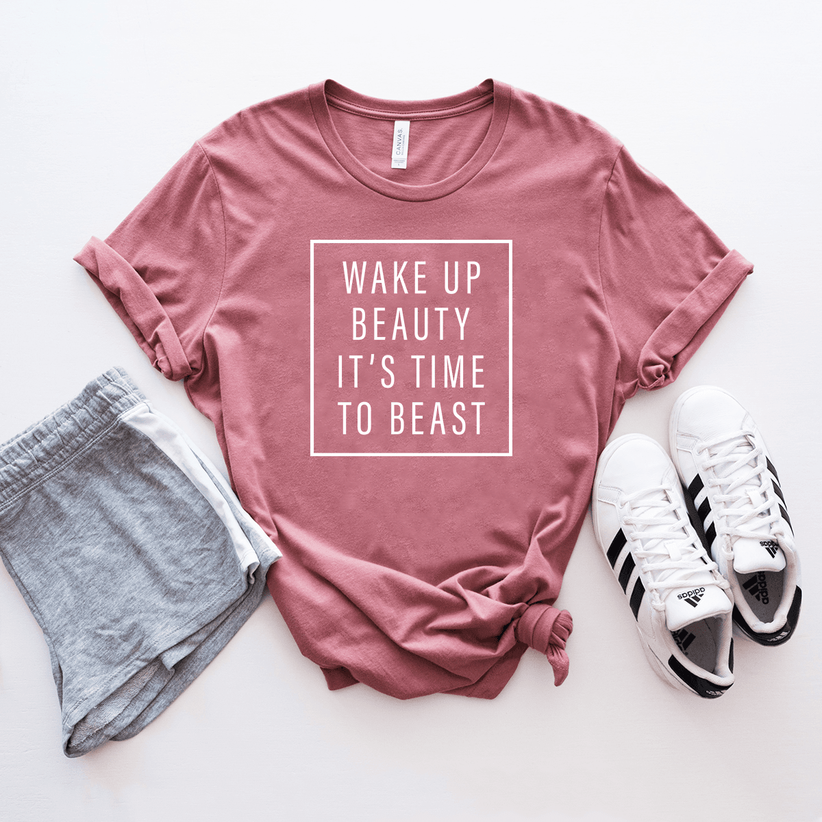 Wake Up Beauty It's Time to Beast - Bella+Canvas Tee